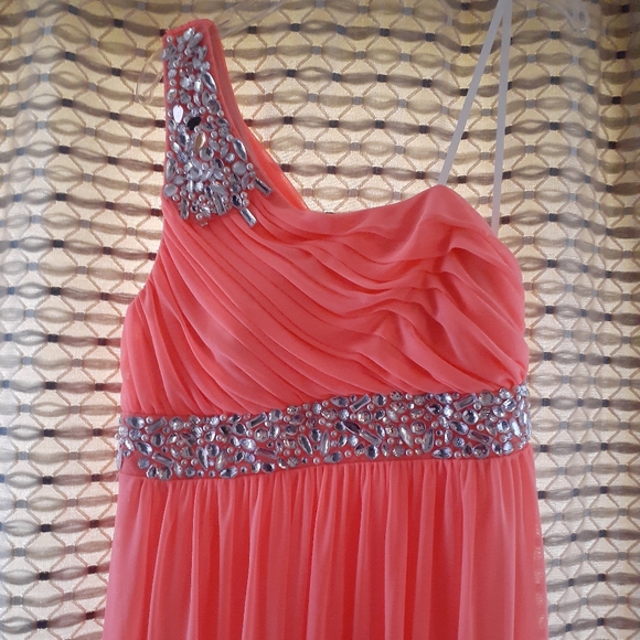 BEAUTIFUL Orange OneShoulder Dress JCPenneys SIZE9 - Picture 2 of 10